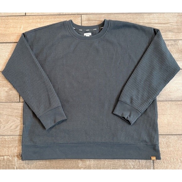 LL Bean Womens Birchwood Brushed Waffle Top Size XL Lot Of 3 Crewneck LNC - Picture 12 of 12